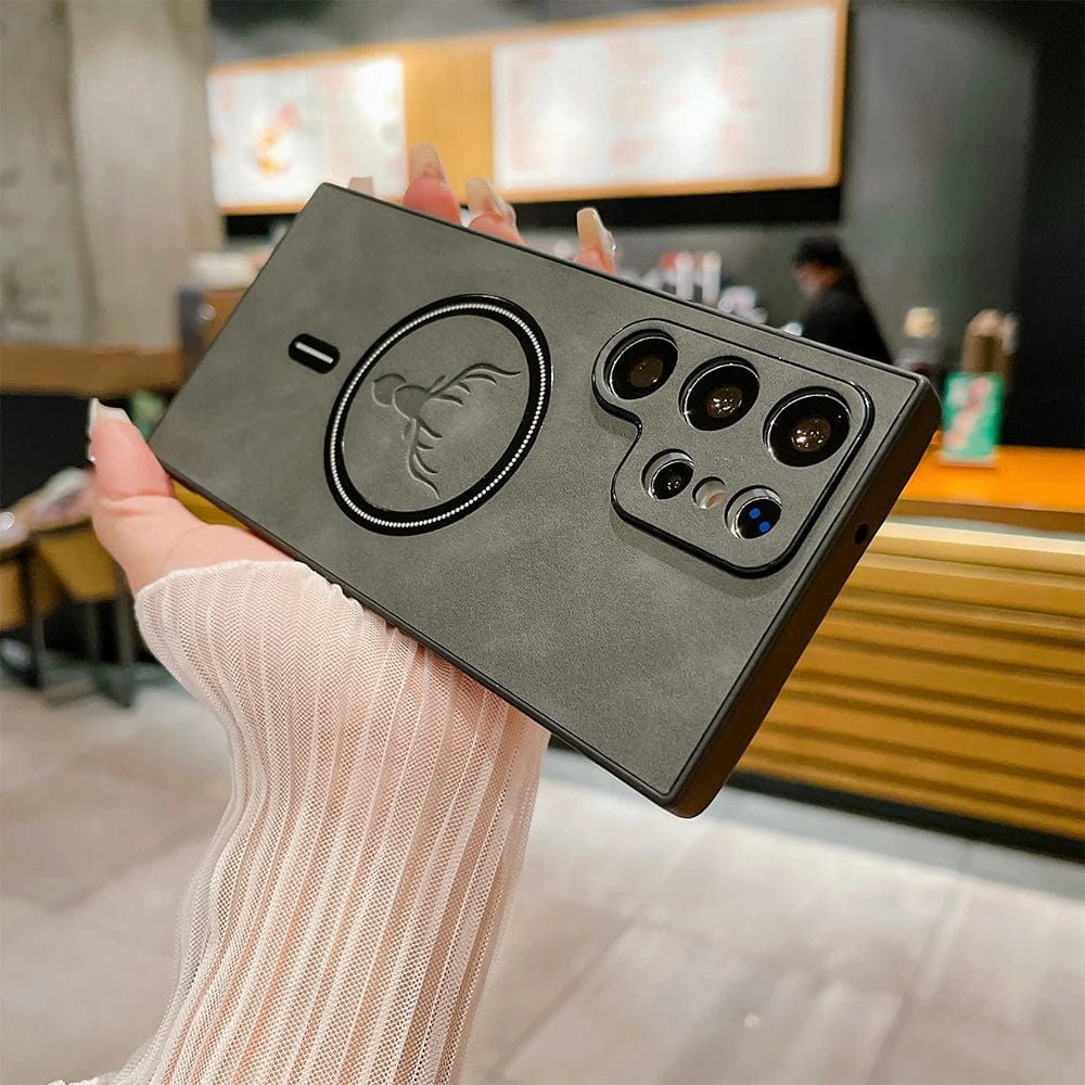 Samsung Galaxy Leather Case With Magnetic Wireless Charging