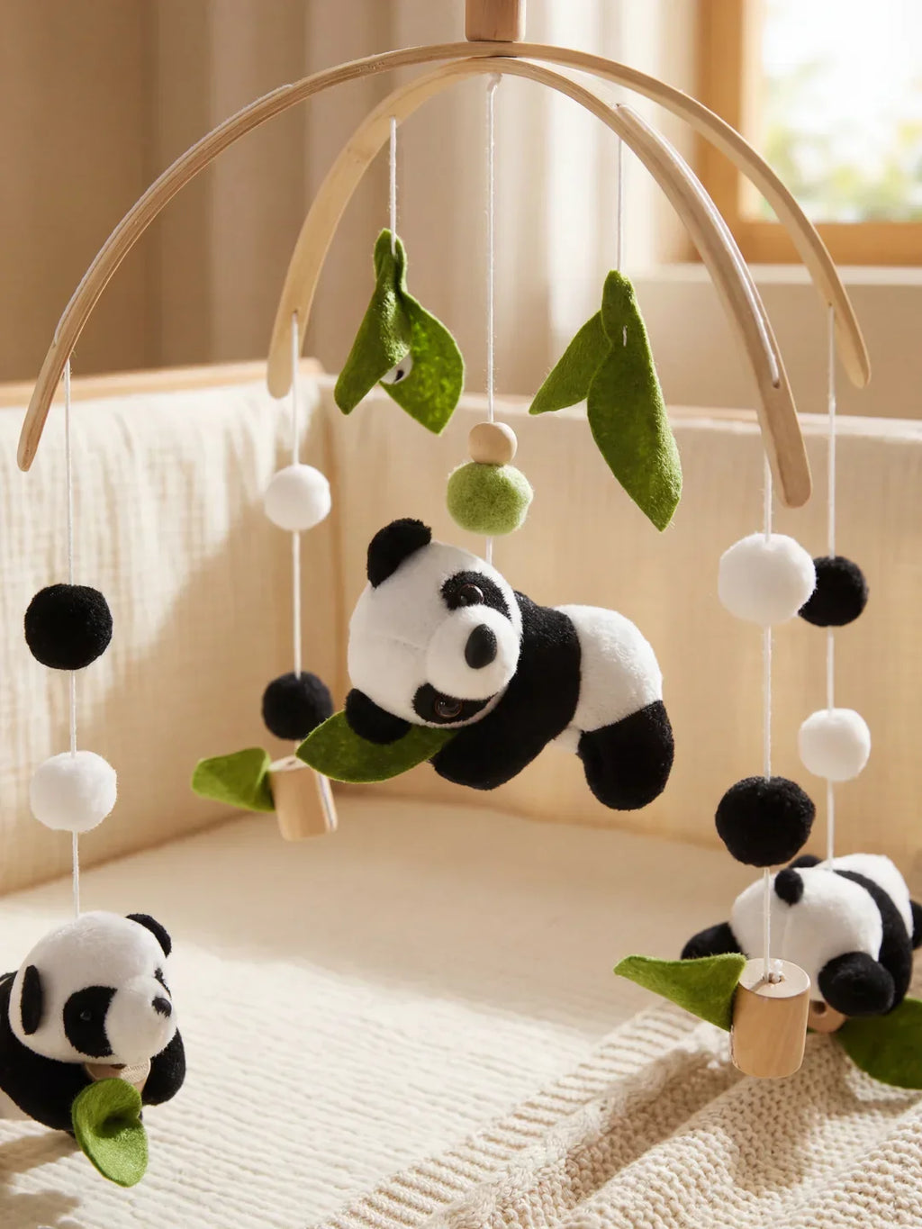 Compact Wooden Baby Mobile & Support Arm Set
