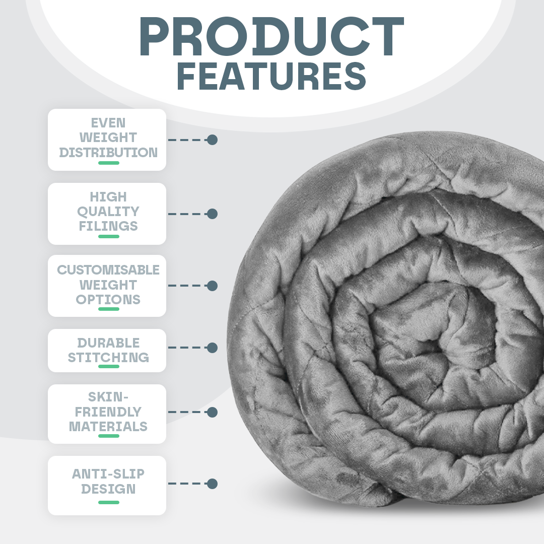 Coperta Ponderata CalmNest con Perline di Vetro 3 5 7 Kg Per Tutte le Età
