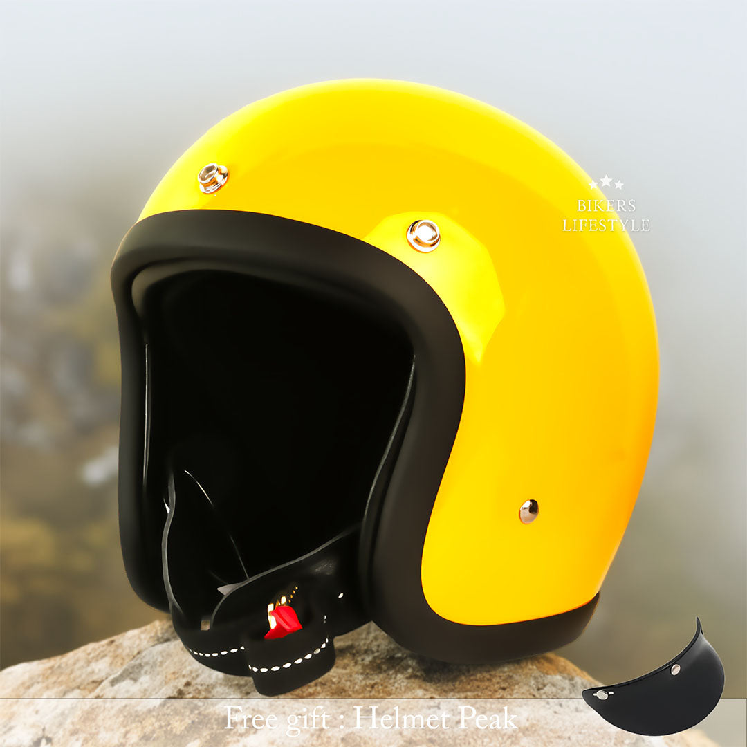 Vintage Helmet With Low-Profile Design For Riders, DOT And ECE Certified