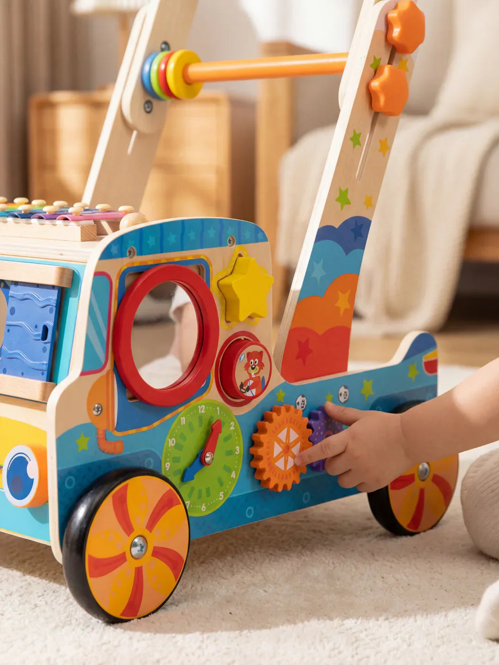 Musical Wooden Baby Walker Truck with Xylophone