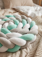 Terracotta Velvet Braided Baby Bed Bumper