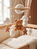 Minimalist Wooden Baby Crib Mobile with Arm